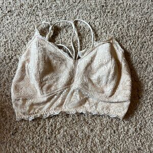BKE Cream Wireless Bra with Wrap Design